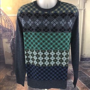 NWT J Crew Argyle Block Wool Sweater